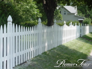 White picket fence in front yard for aesthetic and boundary