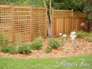 aesthetic western red cedar lattice fence around yard for boundary and privacy premier fence twin cities fence contractor