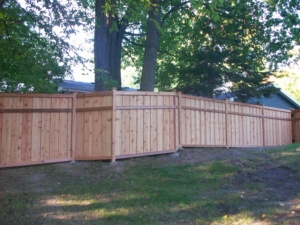 western red cedar wood privacy fence around backyard aesthetic wood fence contractor st paul twin cities premier fence