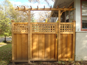 Lattice Top Western Red Cedar Wood decorative gate